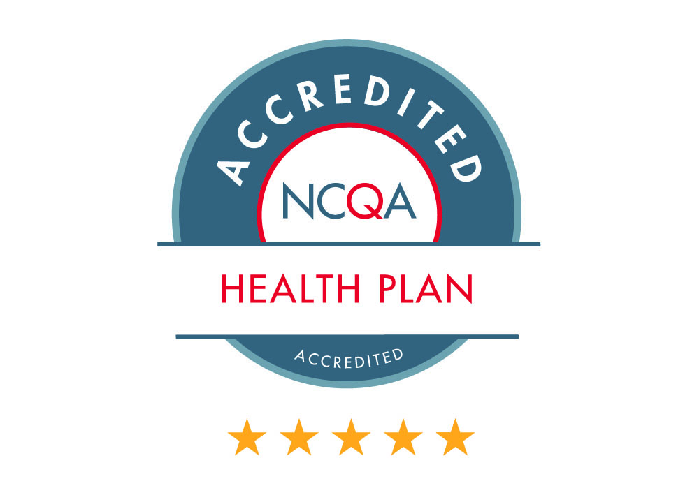 NCQA Accredited Health Plan 5 star badge
