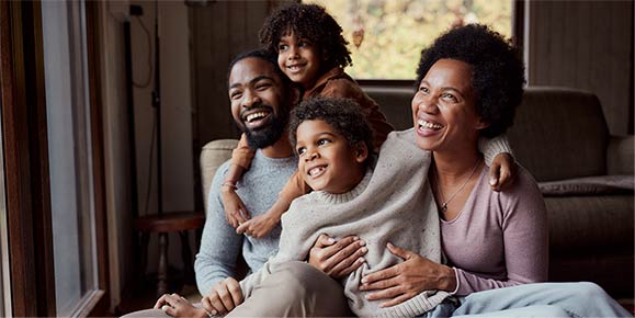 family on a couch