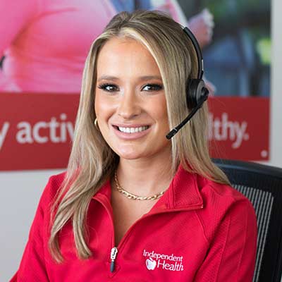 RedShirt woman with long hair