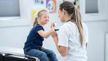 girl at a doctor visit
